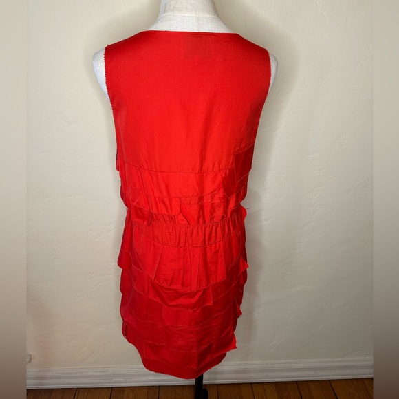 3.1 Phillip Lim bright red flat ruffle sleeveless dress Size 4 100% cotton - Picture 2 of 4